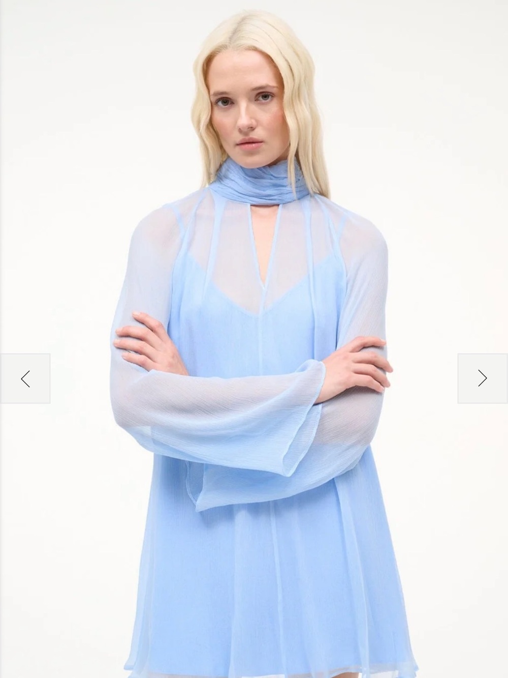 Staud Esther Mini Dress Clear Blue - Picture 2 of 6